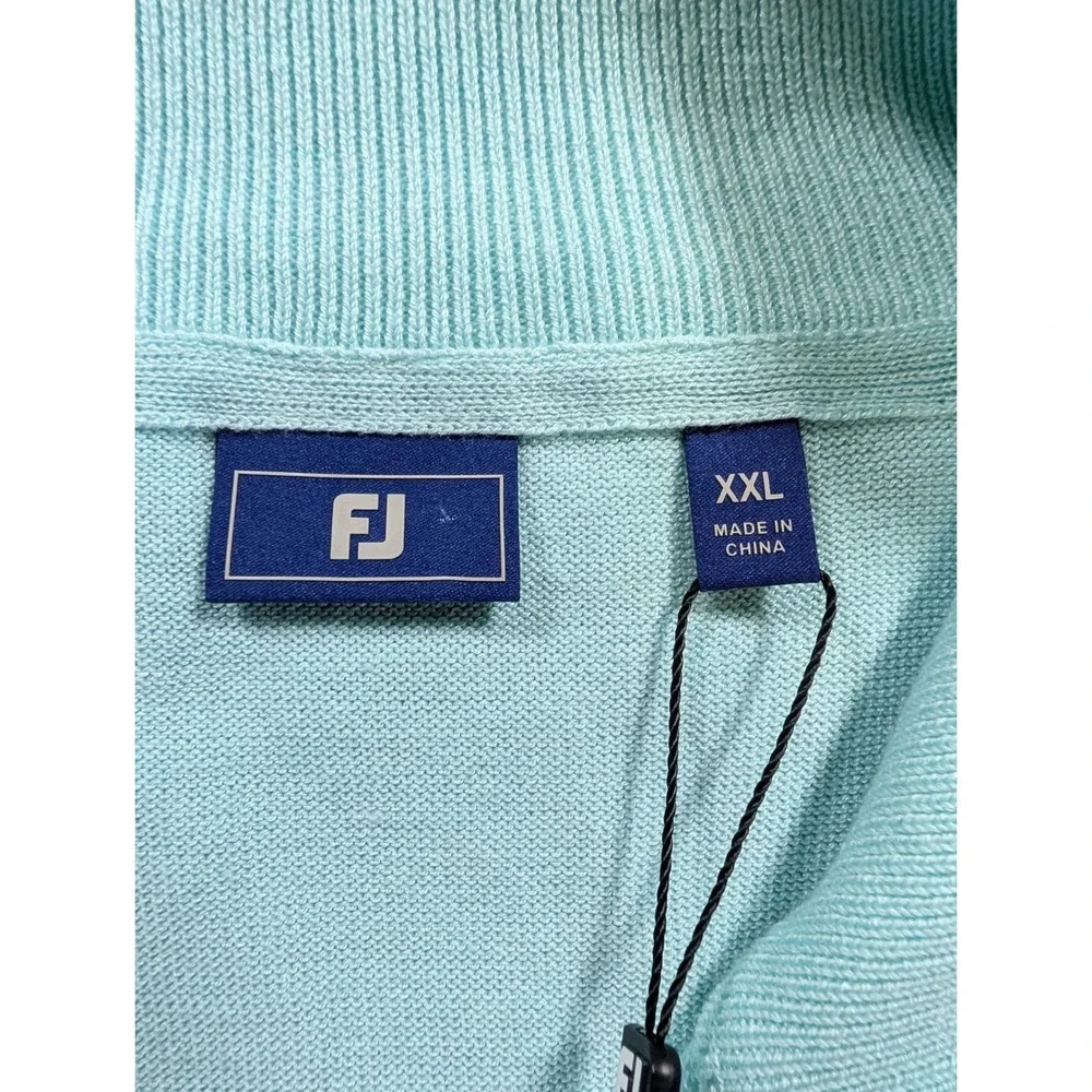 Footjoy Half Zip Sweater Mens XXL Mint Green Drirelease Wool Blend Golf 33307
